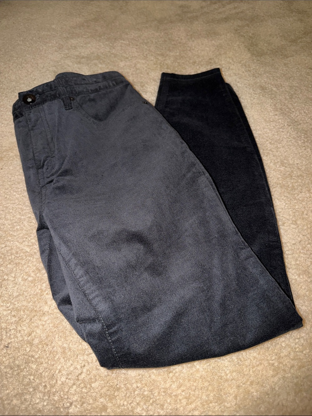 Black velvet skinny jeans